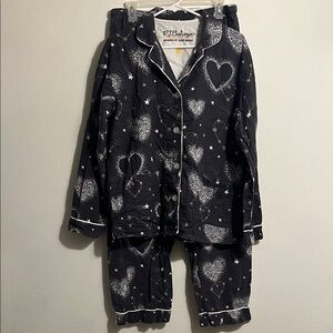 PJ Salvage Women’s Pajama Set - Grey with White Hearts and Stars